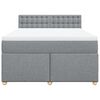 vidaXL Sommier &agrave; lattes de lit avec matelas Gris clair 160x200cm Tissu