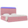 vidaXL Lit avec rangement et LED avec LED Rose 200 x 200 cm Velours
