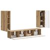 vidaXL Ensemble de meuble TV mural Montage mural 4 pcs Ch&ecirc;ne artisanal