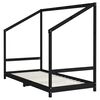 vidaXL Cadre de lit pour enfants noir 90x200 cm bois de pin massif