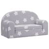 vidaXL Canap&eacute;-lit enfant 2 places gris clair &eacute;toiles peluche douce