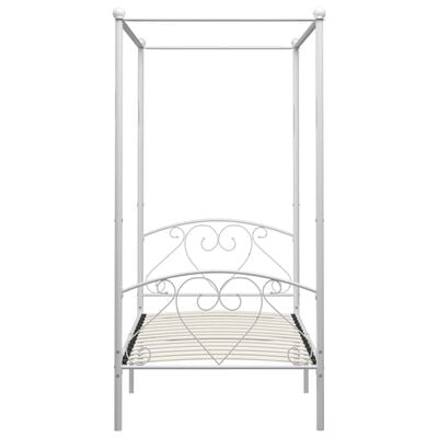 vidaXL Cadre de lit à baldaquin Blanc Métal 100 x 200 cm