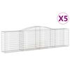 vidaXL Paniers &agrave; gabions arqu&eacute;s 5 pcs 400x50x100/120 cm Fer galvanis&eacute;