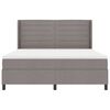vidaXL Lit &agrave; ressorts avec matelas Taupe 180 x 200 cm tissu