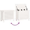 vidaXL Salon de jardin 11 pcs blanc bois massif de pin