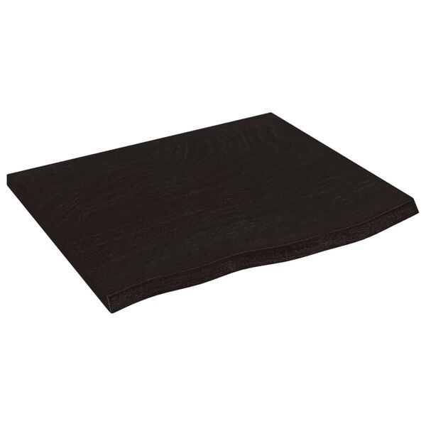 vidaXL &Eacute;tag&egrave;re murale marron fonc&eacute; 60x50x2 cm bois ch&ecirc;ne massif trait&eacute;