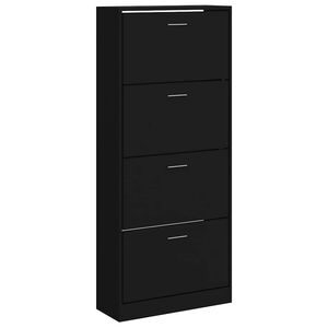 vidaXL Armoire &agrave; chaussures Noir 63x24x147 cm Bois d'ing&eacute;nierie