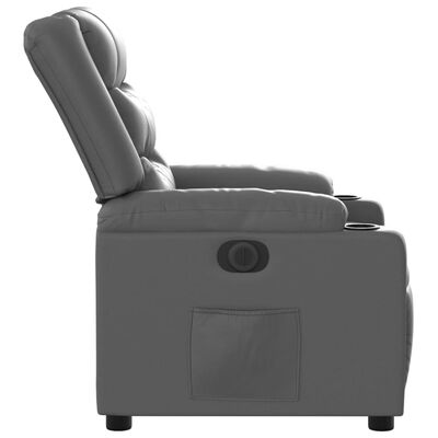 vidaXL Fauteuil inclinable électrique Gris Similicuir