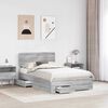 vidaXL Cadre de lit Gris Sonoma 120 x 190 cm Bois d'ing&eacute;nierie