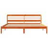 vidaXL Cadre de lit et t&ecirc;te de lit sans matelas cire marron 200x200 cm