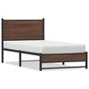 vidaXL Cadre de lit en m&eacute;tal sans matelas ch&ecirc;ne marron 80x200 cm