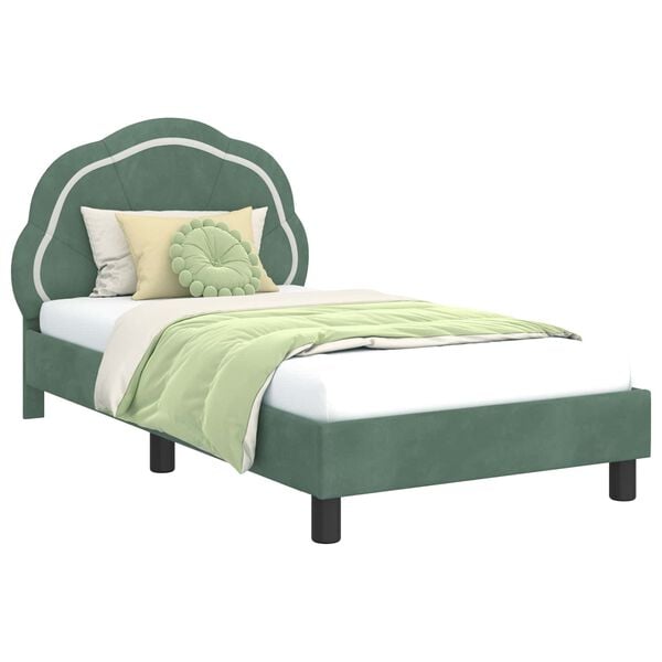 vidaXL Cadre de lit pour enfants avec t&ecirc;te de lit Vert Mer 80 x 160 cm