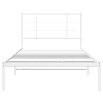 vidaXL Cadre de lit métal sans matelas et tête de lit blanc 100x190 cm