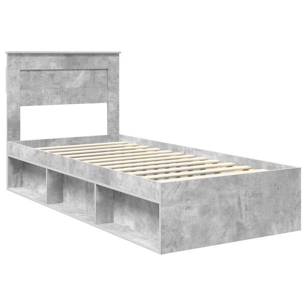 vidaXL Cadre de lit Gris B&eacute;ton 100 x 200 cm Bois de pin massif