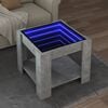 vidaXL Table basse avec LED gris béton 53x53x45 cm bois d'ingénierie