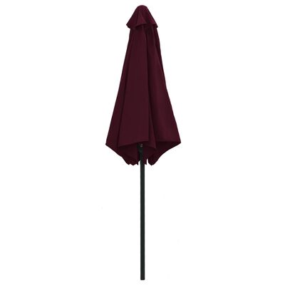 vidaXL Parasol de jardin et mât en aluminium 270x246 cm rouge bordeaux