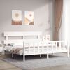 vidaXL Cadre de lit sans matelas blanc 200x200 cm bois massif de pin
