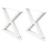 vidaXL Pieds de table basse 2 pi&egrave;ces Blanc 70 x (42-43,3) cm Acier