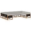 vidaXL Ensemble de canap&eacute;s d'ext&eacute;rieur 9 pc Naturel et gris clair