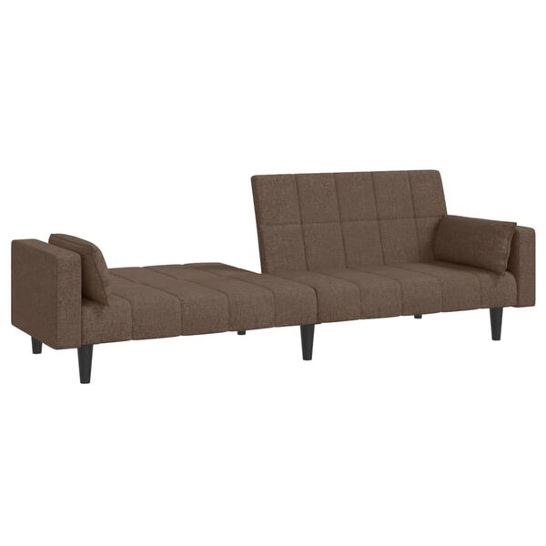 vidaXL Canap&eacute;-lit &agrave; 2 places avec deux oreillers taupe tissu