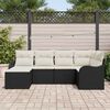 vidaXL Ensemble de canap&eacute; de jardin 6 pcs Noir et blanc Poly rotin
