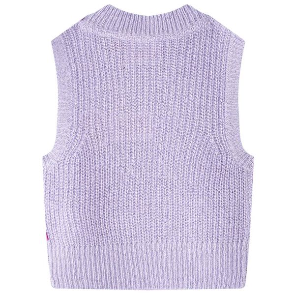 Gilet pull-over tricoté pour enfants lilas clair 104