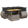 vidaXL Salon de jardin 5 pcs avec coussins gris r&eacute;sine tress&eacute;e
