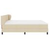 vidaXL Lit &agrave; ressorts avec matelas Cr&egrave;me 200 x 200 cm tissu