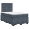 vidaXL Lit boxspring avec matelas Gris fonc&eacute; 120 x 200 cm Velours