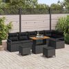vidaXL Ensemble de canap&eacute; de jardin avec coussin 9 pcs Noir