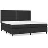 vidaXL Sommier &agrave; lattes de lit avec matelas Noir 200x200 cm Similicuir