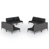 vidaXL Salon de jardin 8 pcs avec coussins R&eacute;sine tress&eacute;e Gris fonc&eacute;