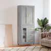 vidaXL Buffet haut Sonoma gris 69,5x34x180 cm Bois d'ing&eacute;nierie