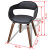 vidaXL Chaises &agrave; manger lot de 6 noir bois courb&eacute; et similicuir