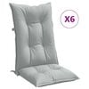 vidaXL Coussins de chaise &agrave; dossier haut lot de 6 gris clair m&eacute;lang&eacute;
