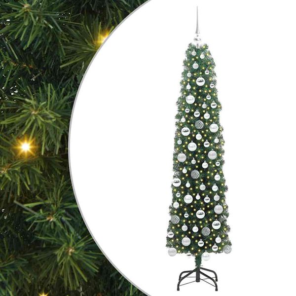 vidaXL Sapin de Noël artificiel Vert 180 cm PVC et acier et plastique