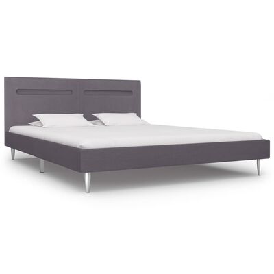 vidaXL Cadre de lit avec LED sans matelas gris 180x200 cm tissu