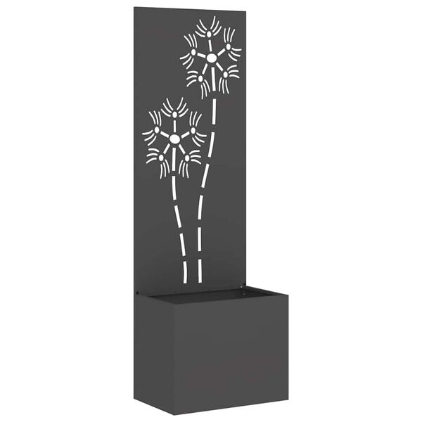 vidaXL &Eacute;cran de confidentialit&eacute; de jardin Floral Noir 50 x 140 cm