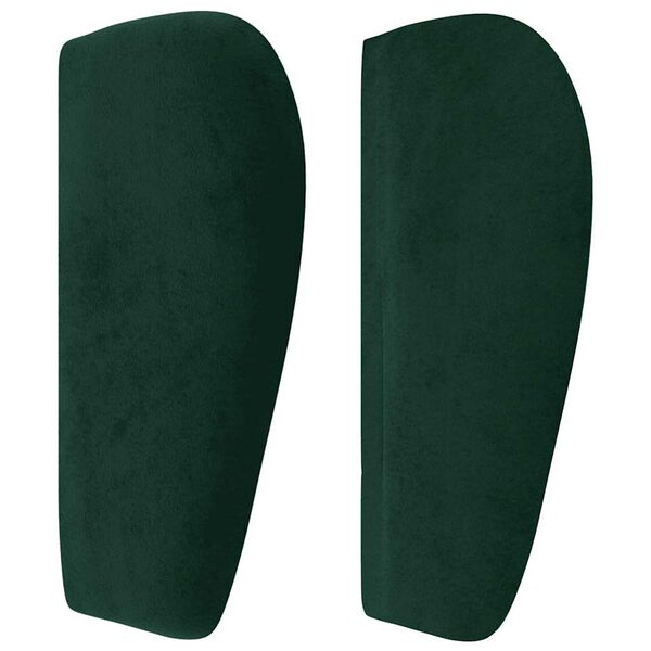 vidaXL T&ecirc;te de lit avec oreilles Vert fonc&eacute; 147x23x78/88 cm Velours