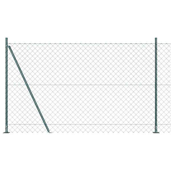 vidaXL Cl&ocirc;ture en treillis avec poteaux Vert 1.6 x 10 m Acier