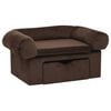 vidaXL Canap&eacute; pour chien avec tiroir Marron 75x50x38 cm Peluche