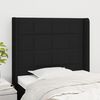 vidaXL T&ecirc;te de lit avec oreilles Noir 83x16x118/128 cm Tissu