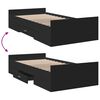 vidaXL Cadre de lit avec tiroirs sans matelas noir 75x190 cm