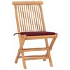 vidaXL Ensemble &agrave; manger d'ext&eacute;rieur pliable avec coussin 3 pcs Teck