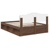 vidaXL Cadre de lit Ch&ecirc;ne brun 140 x 200 cm Bois de pin massif