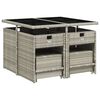 vidaXL Ensemble &agrave; manger de jardin et coussins 9 pcs gris clair rotin