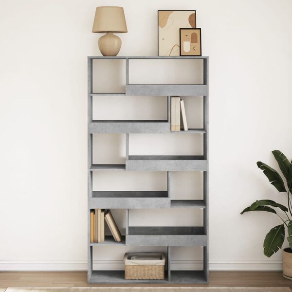 vidaXL Biblioth&egrave;que gris b&eacute;ton 100x33x187,5 cm bois d'ing&eacute;nierie