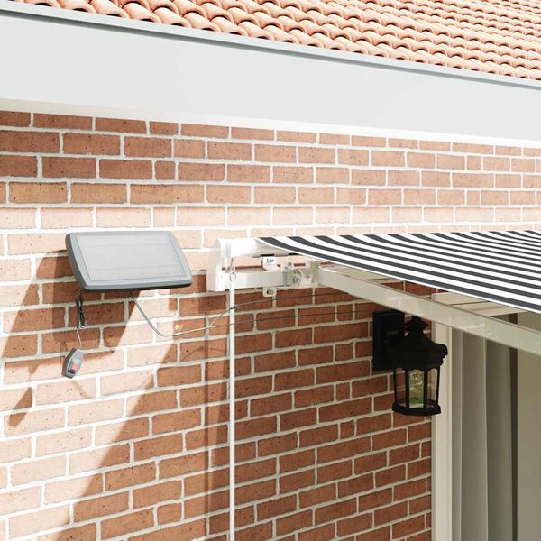 vidaXL Auvent manuel r&eacute;tractable avec LED anthracite blanc 450x300 cm