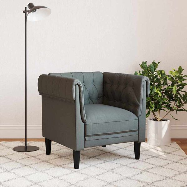 vidaXL Canap&eacute; Gris fonc&eacute; 78,5 x 74,5 x 74,5 cm Polyester