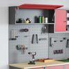vidaXL Set de Cabinet d'Outils et Pegboard avec étagère 3 pcs Rouge